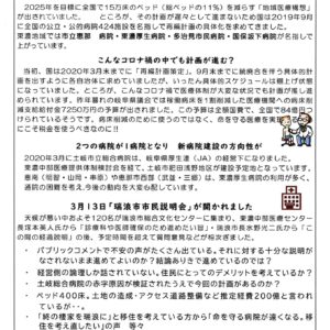 どくしゃニュース多津子と南江の議員報告　3月21日号