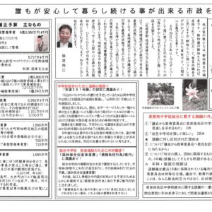 つながる～猿渡南江の議会報告～７月３１日号