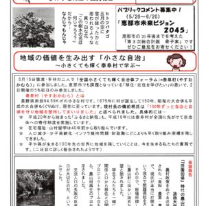 どくしゃニュース　多津子と南江の議員報告　５月２５日号