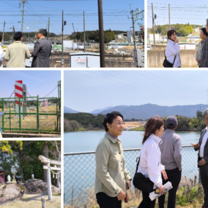 三尾圭司 党西濃地区副委員長、中川ゆう子 岐阜県議、木下りつ子 中津川市議、リニア工事現場を視察。